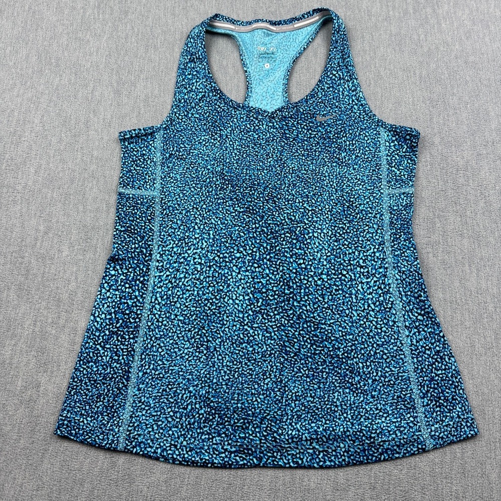Nike Running Tank Top Womens Small Blue Dri-Fit Racerback Athletic Yoga Workout